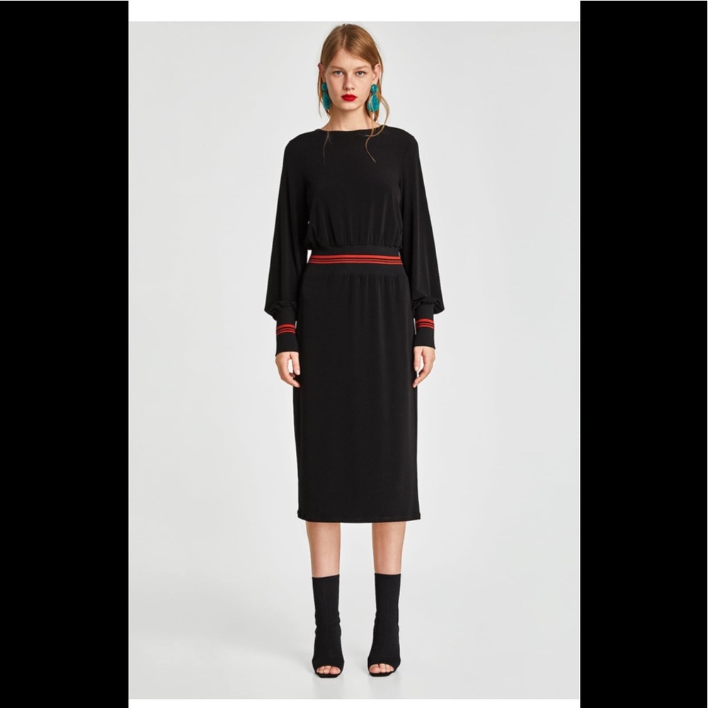Beautiful black dress with red trim